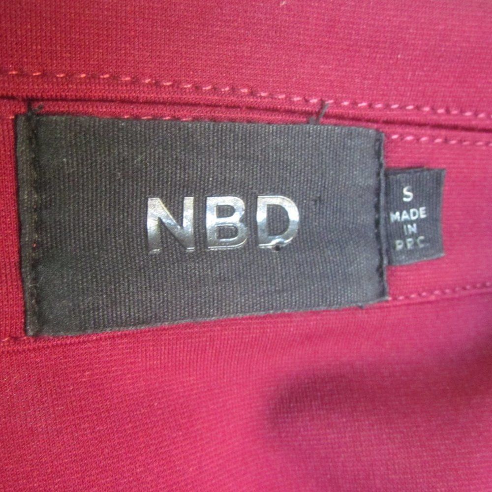 NBD Womens Size S Red Bandage Knit Biker Cropped Jacket Zipper Front - Picture 2 of 10